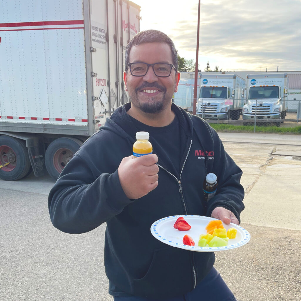 Matco Moving Solutions driver enjoying a healthy breakfast